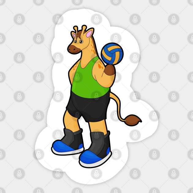 Giraffe as Volleyball player with Volleyball Sticker by Markus Schnabel